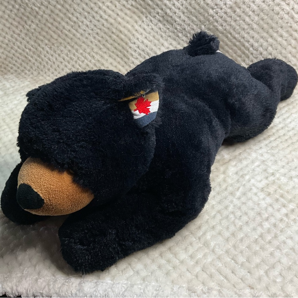 Creature Comforts Plush Black Bear Maple Leaf Ear Striped Feet Stuffed Animal